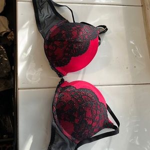 Sexy red and black bra
